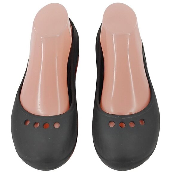 CROCS TONE Croslite Skylar Flat Sling Back Black Pink Toning Flats Size 8 - Picture 2 of 7